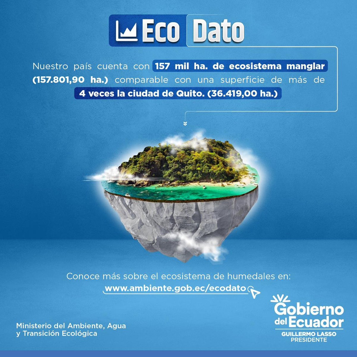 EcuadorMAE's tweet photo. Los manglares de Ecuador son un tesoro natural que abarca 157,801.90 hectáreas, ¡equivalente a más de 4 veces el tamaño de la ciudad de Quito! (36,419.00 ha).
Conoce más aquí:
https://t.co/TmXyldc0N3
#ECODato
#NuestroTrabajoContinúa https://t.co/qhz4DJPOde