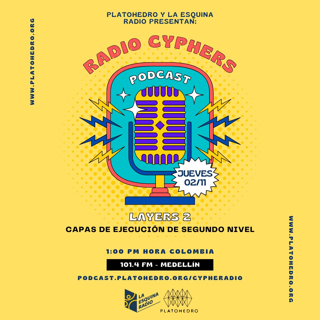 platohedro's tweet photo. Radio Cyphers 📻 episodio #16

En el espacio radial de mañana hablaremos de las #Layers2, qué son, por qué nacieron y más.

¡No te puedes perder el episodio! 👇🏼 https://t.co/2wErTTtJMk