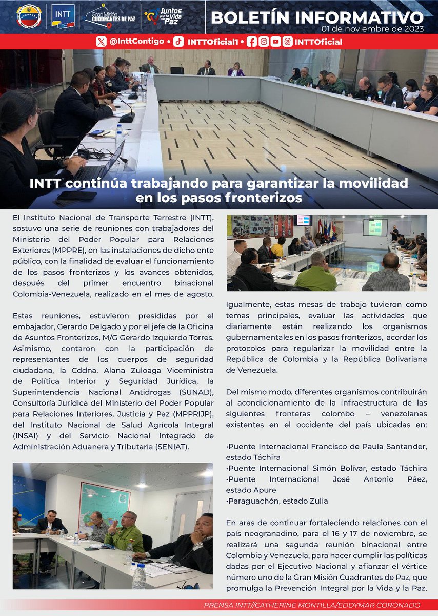 Oficinttlafria's tweet photo. #01Nov23 | Es Nuestra Prioridad Mantenerte Informado del Trabajo que Venimos Realizando por ti y para ti Garantizando una Movilidad Segura
@InttContigo
@g_aguana
@CeballosIchaso1
#ArrancoLaRumbaDeLaNavidad https://t.co/uPDtz5PUFg