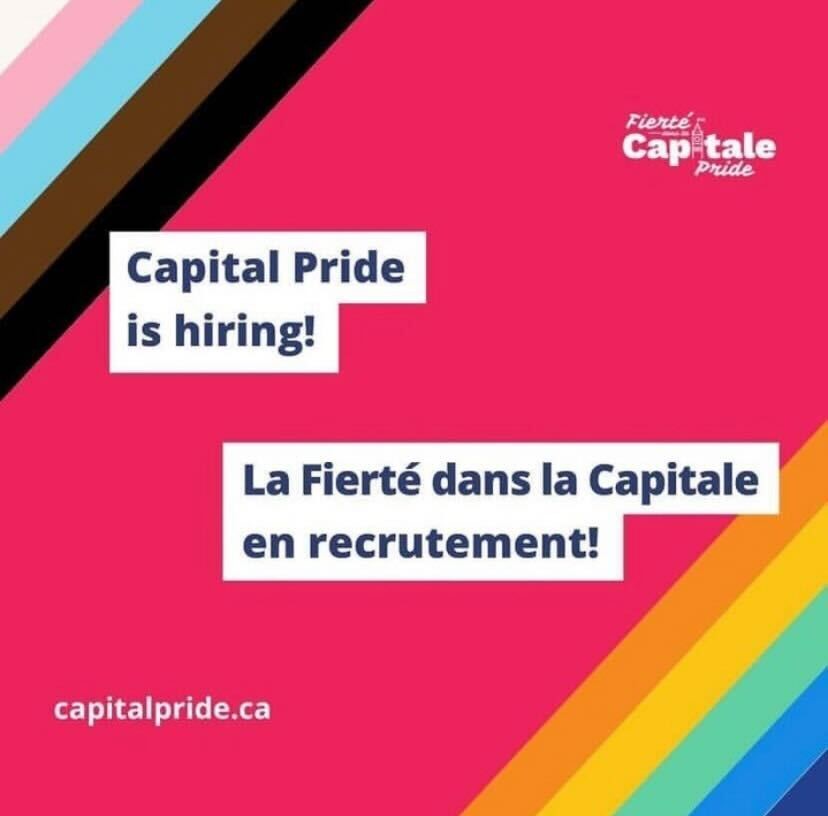 La Fierté Capitale est à la recherche d’un.e coordonnateur.rice de l’engagement communautaire pour gérer les relations avec nos partenaires communautaires dont la liste ne cesse de s’allonger.

Pour en savoir plus, veuillez visiter capitalpride.ca/fr/la-fierte-d…