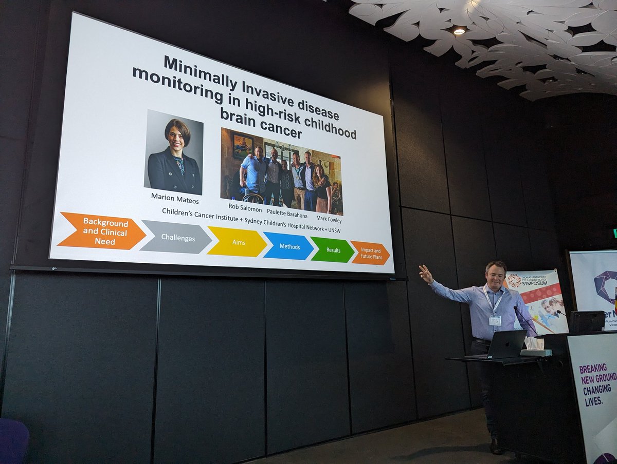 stephenqwong's tweet image. #TAS2023 off and running! @markjcowley  speaking on disease monitoring in high risk childhood brain cancer
