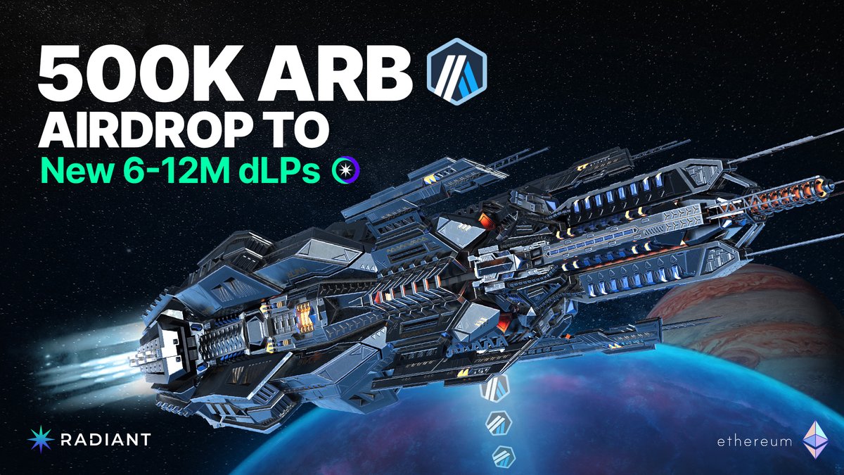 Looking to maximize your dLP on <a href="/ethereum/">Ethereum</a>?🔒

500,000 ARB will be airdropped to all 6-12 month dLP lockers on Mainnet!

Starfleet season 2 snapshot 1 began at launch-- Ethereum block 18479253.

T's&amp;C's below: 🧵👇