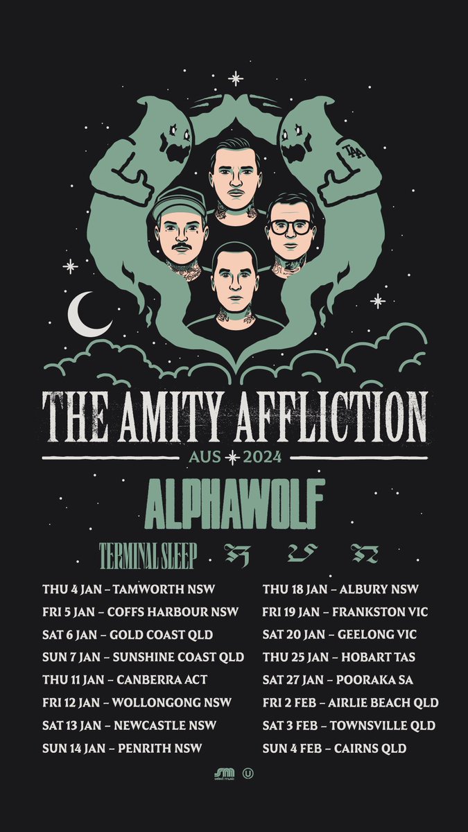 Tickets to our regional tour with @AlphaWolfCVLT #terminalsleep and @run_metal are on sale now from theamityaffliction.net