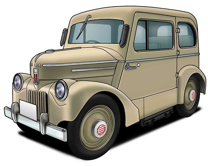 たま 電気自動車(1947年) 日産の原型、立川自動車(旧プリンス自動車)から派生した東京電気自動車が戦後の石油不足の中、開発した電気自動車。やはりバッテリー容量の問題から主流にはなれず石油燃料に回帰していった。こんなに古くから電気自動車は検討されてたけど実用化には至らなかったんですね