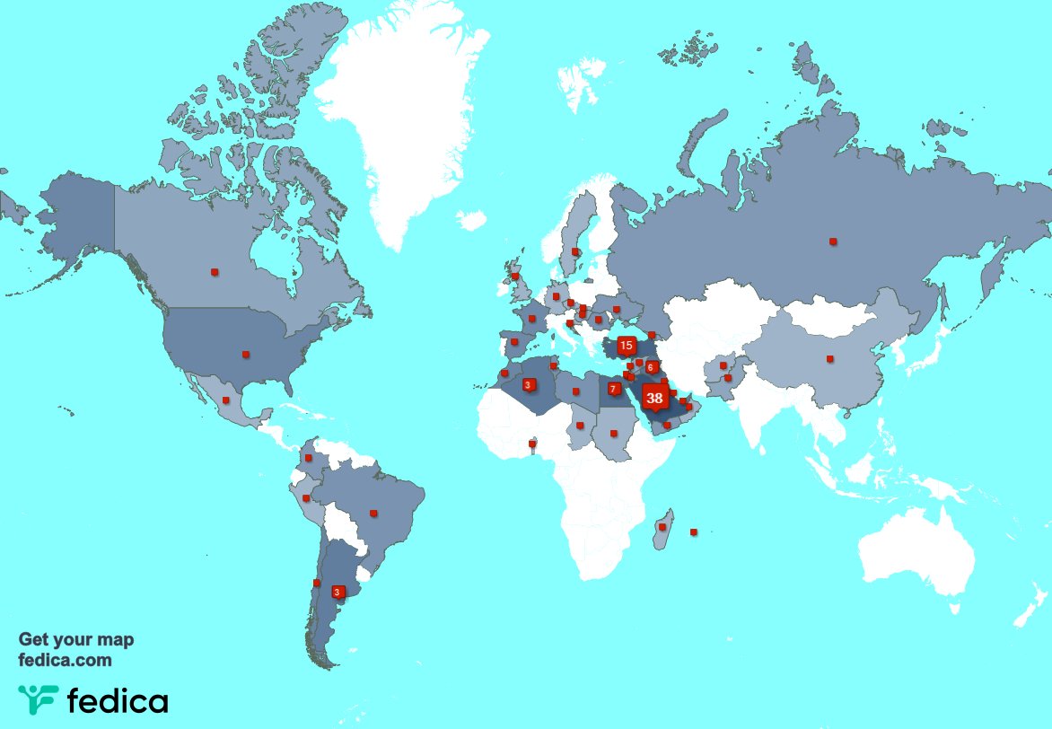 شكر خاص للمتابعين ال1 الجدد من السعوديه  خلال الأسبوع الماضي. fedica.com/!LLTCU