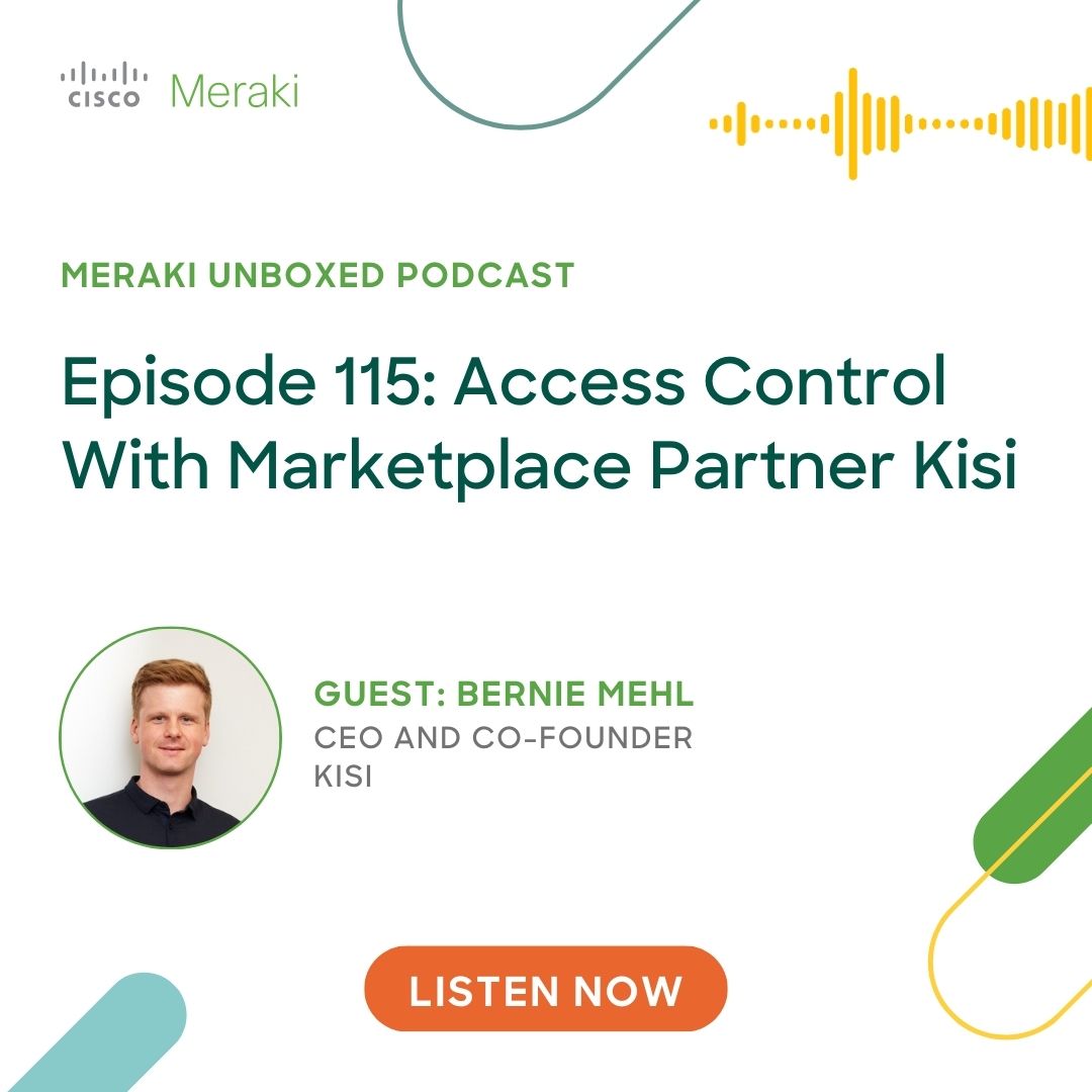 Dive into the realm of access control in this #MerakiUnboxed podcast. Discover how <a href="/KISI/">Kisi</a>, a Meraki Marketplace ecosystem partner, is reshaping the access control landscape. 🔐 

Read our blog ⬇️ 
cs.co/6018umzRC

#CiscoMeraki #MerakiMarketplace