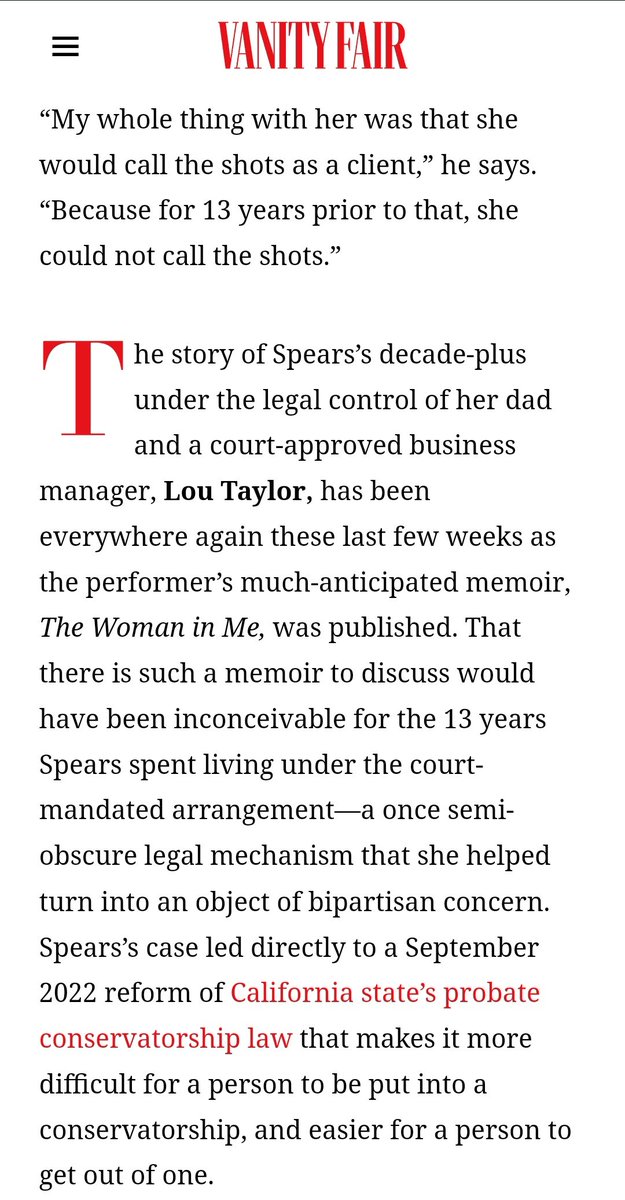 MichaelEnvy's tweet photo. New @VanityFair interview with Matthew Rosengart mentions Lou Taylor several times #JusticeForBritney https://t.co/71QXgaGNSx