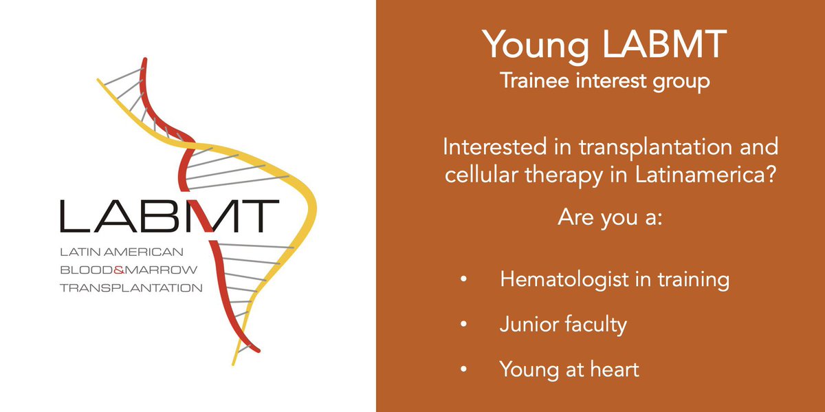 Andres Gomez (@gomezdleonmd) on Twitter photo Interested in transplantation and cell therapy in Latinamerica? Are you a hematologist in training, junior faculty or just young at heart?
Join our next <a href="/Young_LABMT/">Young LABMT</a> meeting and let's work together to improve patient outcomes in our region. DM me. #BMTsm <a href="/LABMT2/">LABMT</a> #CARTcells Interested in transplantation and cell therapy in Latinamerica? Are you a hematologist in training, junior faculty or just young at heart?
Join our next <a href="/Young_LABMT/">Young LABMT</a> meeting and let's work together to improve patient outcomes in our region. DM me. #BMTsm <a href="/LABMT2/">LABMT</a> #CARTcells