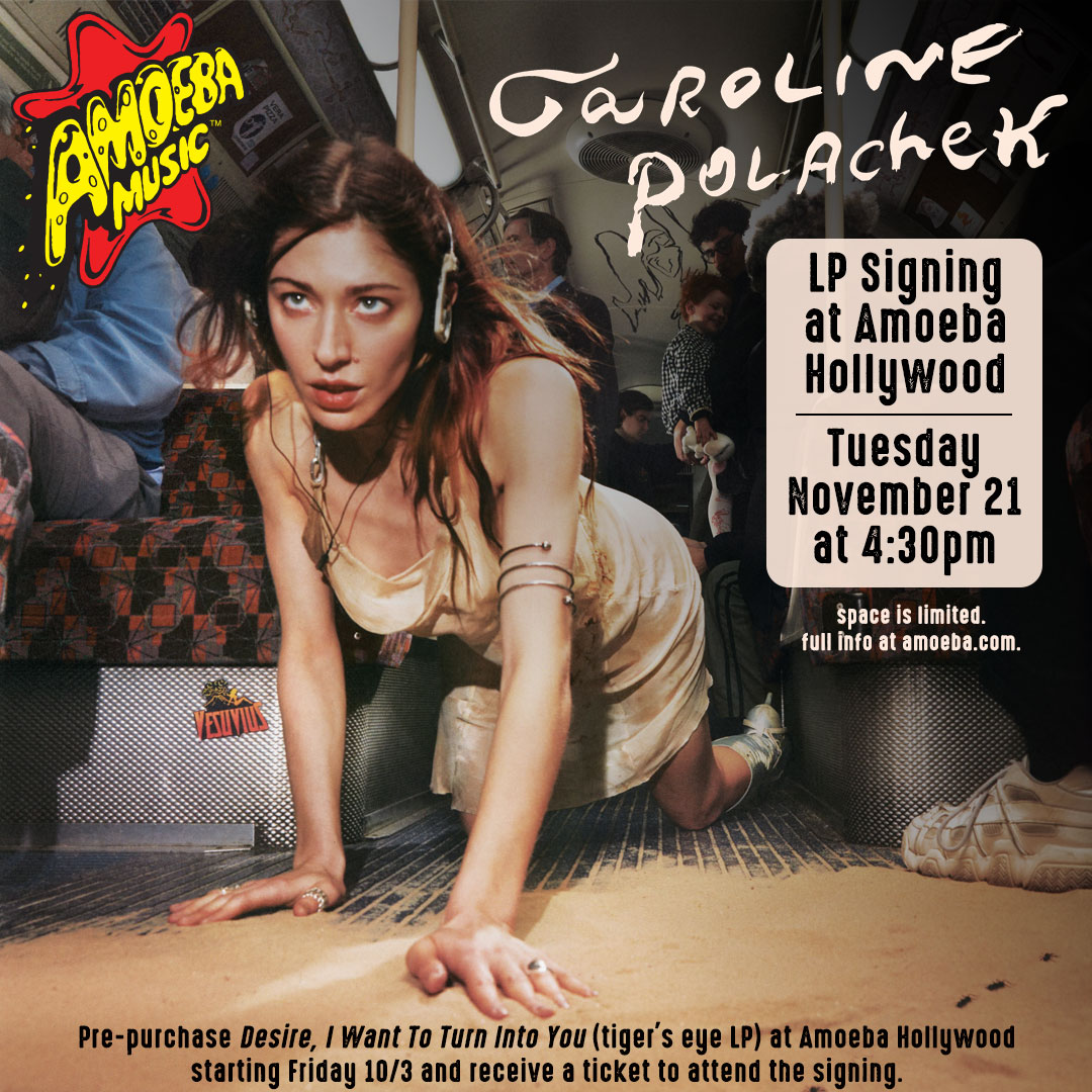 JUST ANNOUNCED: @carolineplz is doing an album signing at Amoeba Hollywood Tuesday, November 21 at 4:30pm! To attend, pre-purchase 'Desire, I Want To Turn Into You' on tiger's eye color LP in-store at Amoeba beginning Nov. 3rd. Info: bit.ly/3MnVM36
