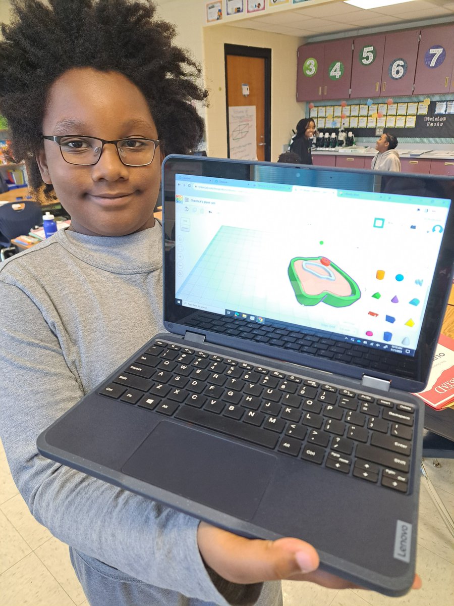 hapevillehawks's tweet photo. Can you see it? The excitement? The sense of accomplishment? @HesJshaw @tinkercad you are changing lives for #hapevillehawks and you can see it all over their faces. #stem #steam #celldesign #cells #5thgradescience @DrCSLPadgett @kellymastro https://t.co/dE6UtlJYaX