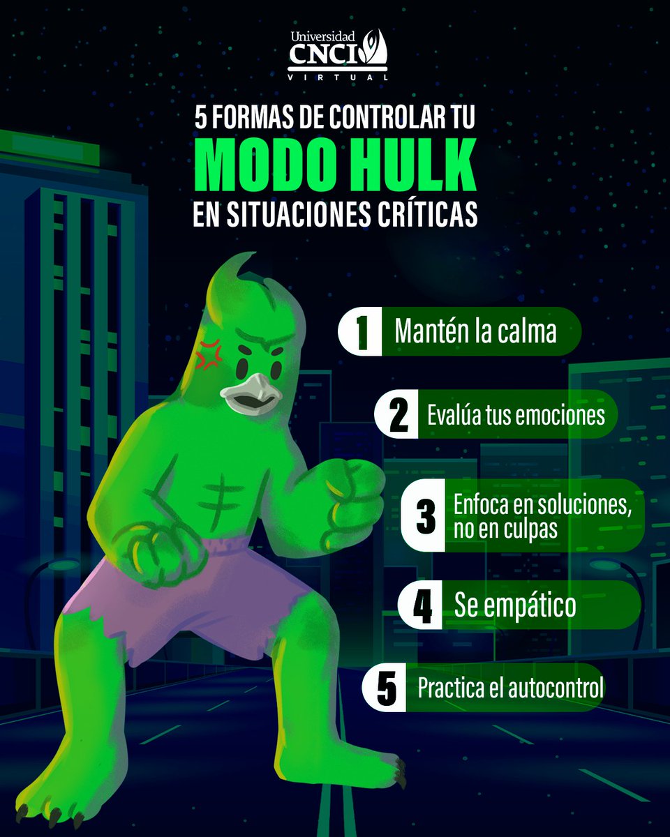Porque hasta los superhéroes tienen sus momentos de vulnerabilidad.

Aprende a controlar tu 'Modo Hulk' en situaciones críticas. 💪😅"