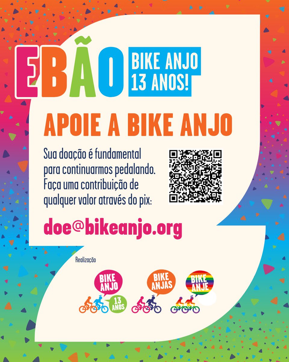 bikeanjo's tweet photo. 🎉🚲 Novembro é um mês muito especial para a Bike Anjo! Estamos comemorando 13 anos de pedaladas incríveis e transformações nas cidades. 🥳 https://t.co/5uAmN8L6Jf