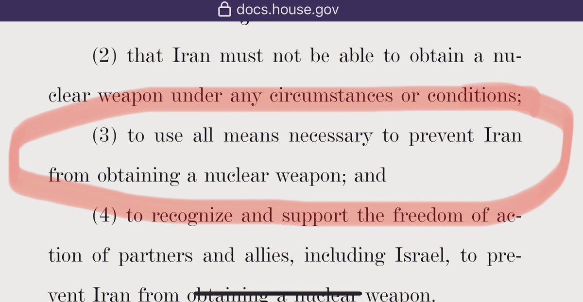 RepThomasMassie's tweet photo. I do NOT want Iran to get a nuclear weapon, but I will not vote to give Joe Biden this power.
“All means necessary” https://t.co/utwc5b9GM1