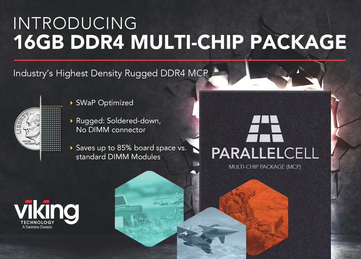 Introducing the first ever 16GB DDR4 Multi-Chip Package. Viking's ruggedized DDR4 MCP is the industry's highest density memory solution for military &amp; advanced aerospace applications.

More info ➥ bit.ly/3QEpCmI