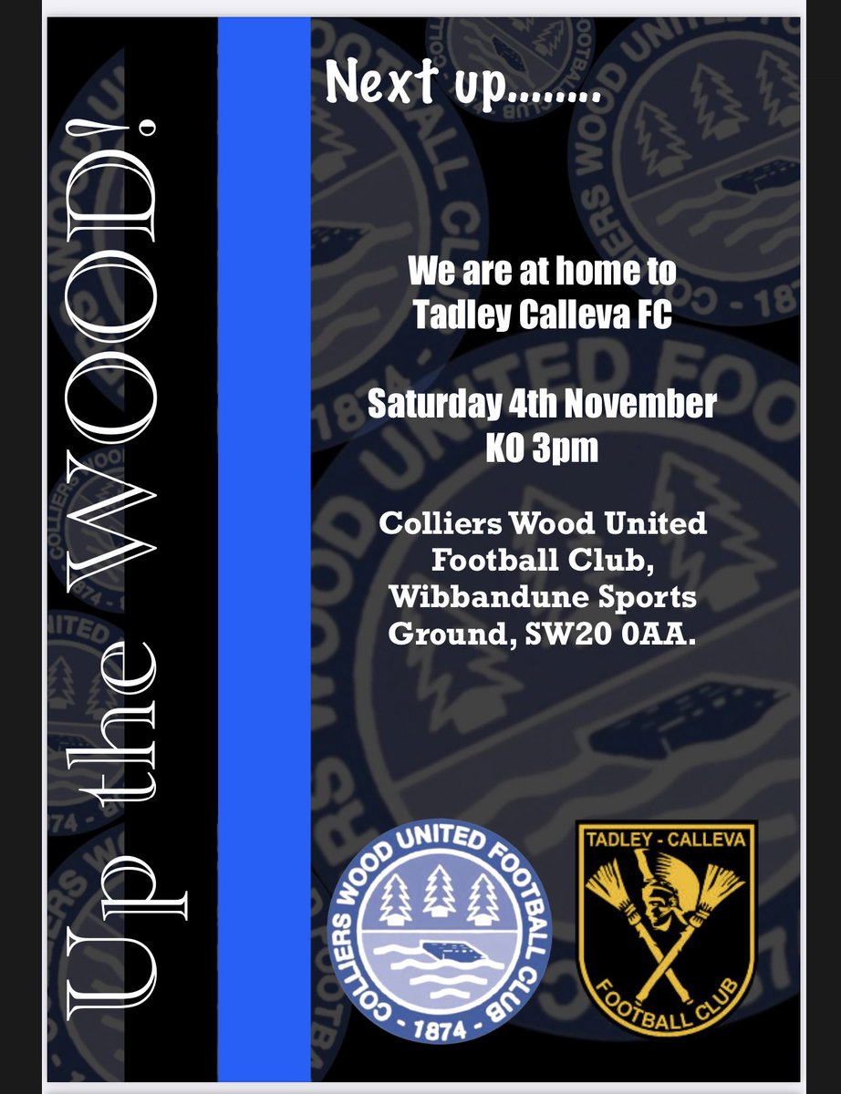 wood_utd's tweet photo. Due to a reversed fixture we are now at home this Saturday 🔵⚫️ #Upthewood https://t.co/dbAGrxUnCN