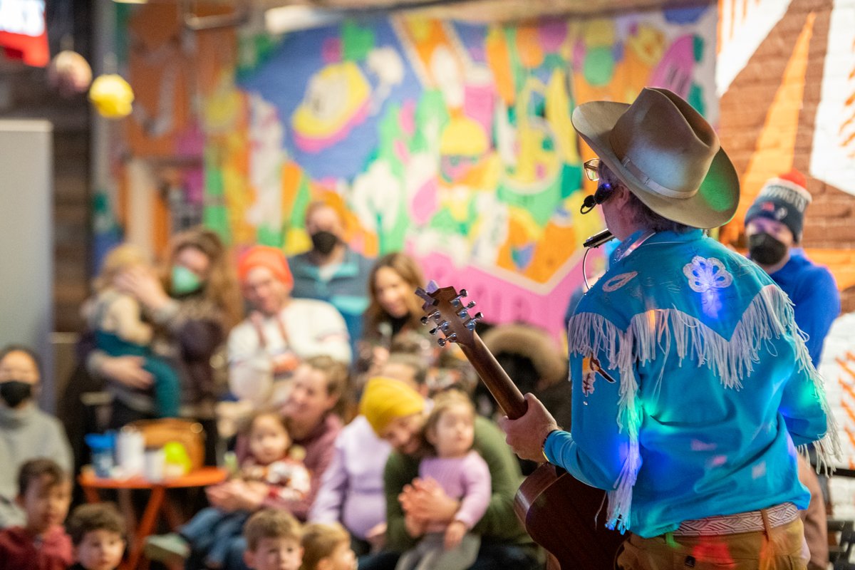 Hi BKLYN Parents! Did you know that we host weekly sing-a-long sessions with our favorite urban cowboy, <a href="/HopalongAndrew/">Hopalong Andrew</a>, every Monday and Thursday morning at City Point? Join us tomorrow to sing, dance + lasso along. 🤠