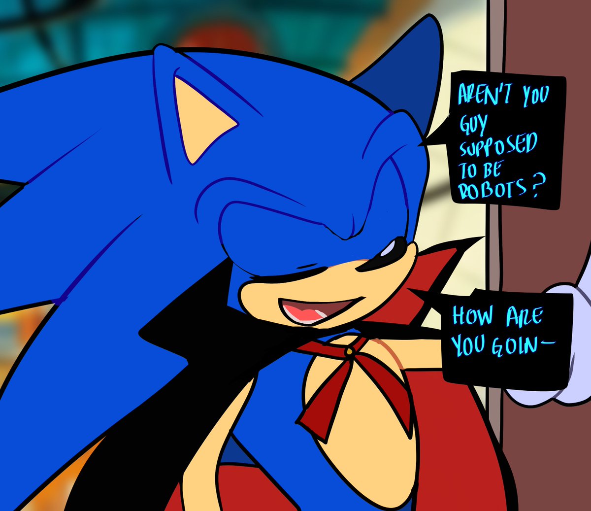 Daereamart's tweet photo. The robotnik family terrorizing the suburbs beacuse of candy 

#SonicTheHedgehog https://t.co/8iKQ8SWlDK