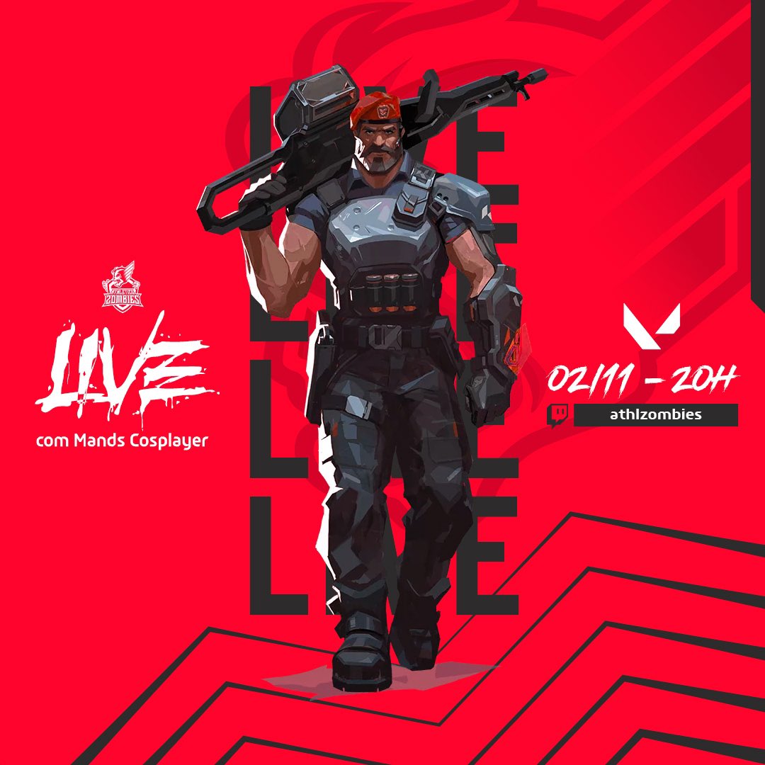 Amanhã tem live do Zombies! 🧟‍♂️

Às 20h, a <a href="/mandscosplayer/">𝑀𝒶𝓃𝒹𝓈𝓏𝒾𝓃𝒽𝒶 🦋</a> 🧜🏼‍♀️ estará te esperando com muito Valorant na nossa Twitch!

#GoAthz!

#Athletico #AthleticoZombies #Valorant #Twitch