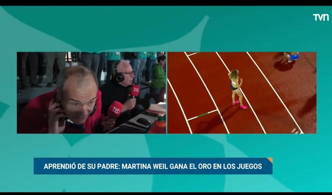 Martina Weil "Aprendió de su padre" según el GC de TVN.

Recordemos que la mamá de Martina es Ximena Restrepo quien en 1992 obtuvo medalla de bronce en atletismo 400 metros en los Juegos Olímpicos (Barcelona).

#PanamericanosSantiago2023
#GertWeil