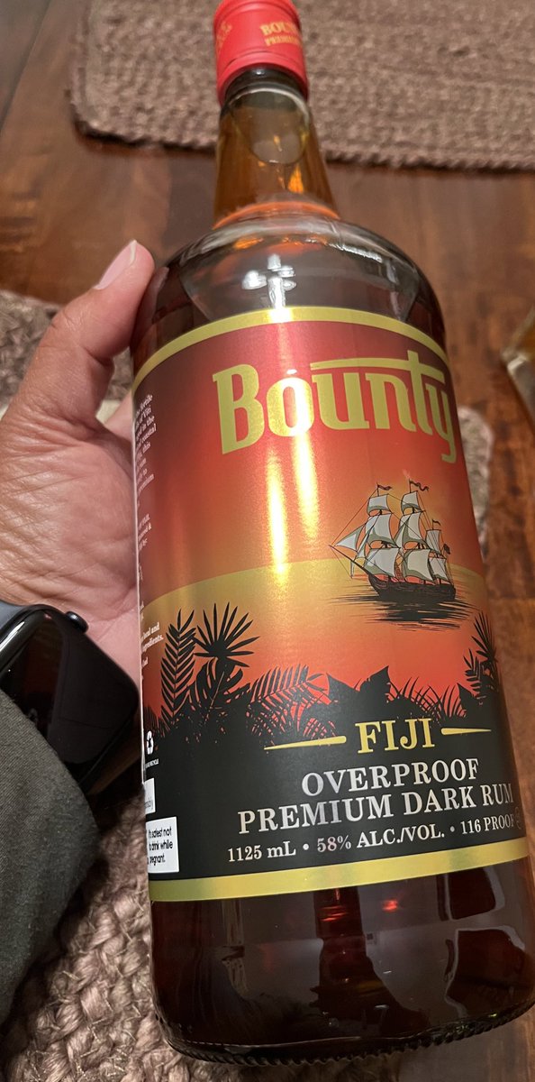 This rum I brought back from Fiji is 58% alcohol. Fifty. Eight