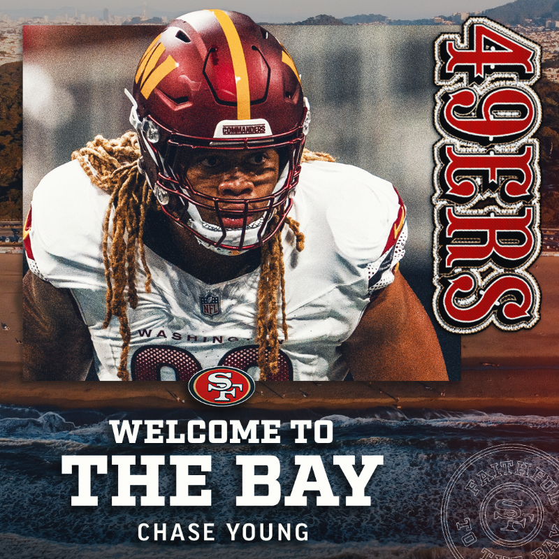 49ers's tweet photo. Officially a Niner 🙌 

Welcome to The Bay @youngchase907! #FTTB