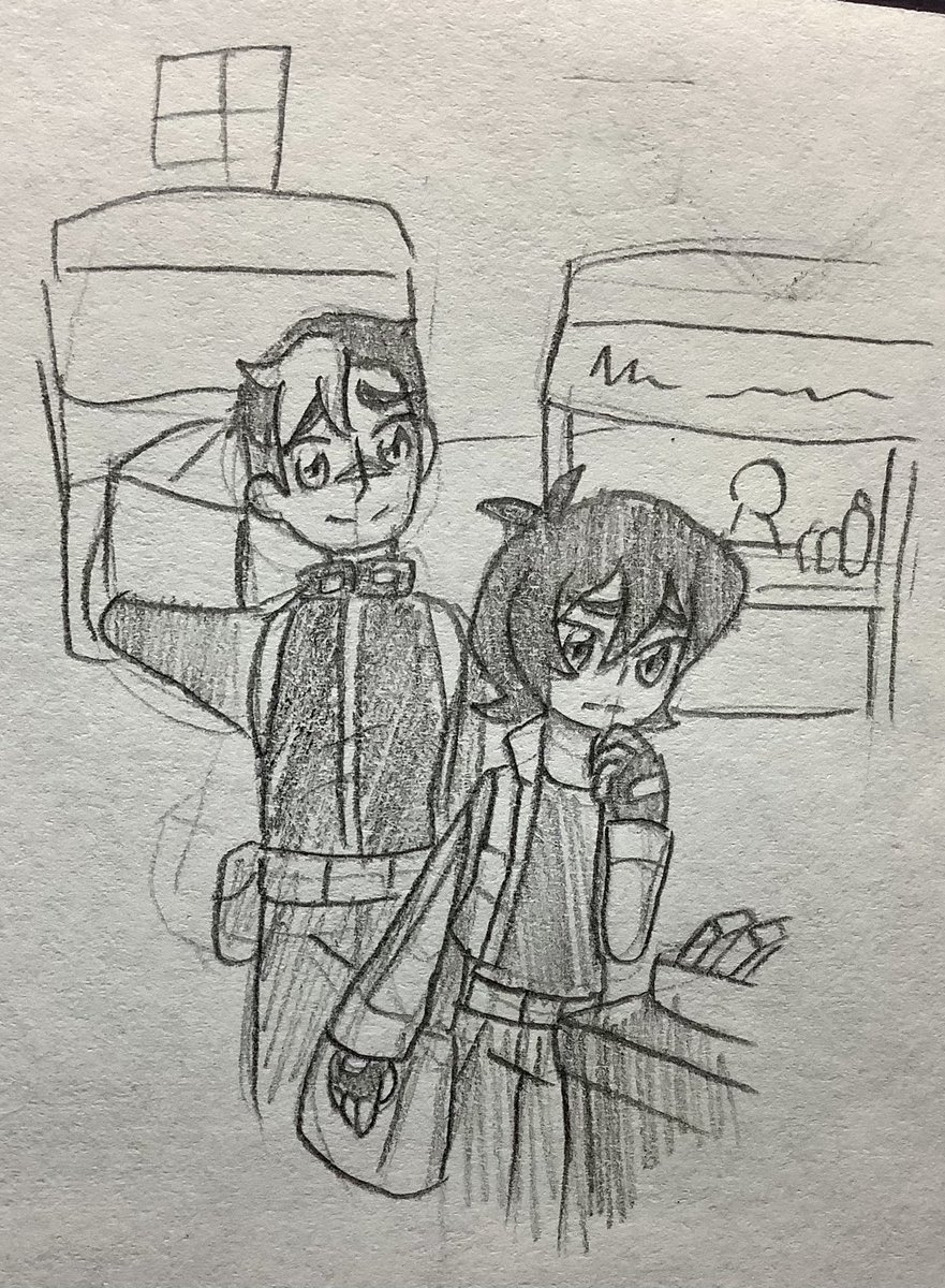LiveWireGoth's tweet photo. Day 4 of #SheithInAutumn was bonfire/farmers market

This was semi inspired by the farmers market in my town which ended for the year last week &amp; is held in the parking lot of the post office

Shiro &amp; Keith picking up supplies from a farmers market, Keith wants a granola bar https://t.co/FxjN6gL8Xf