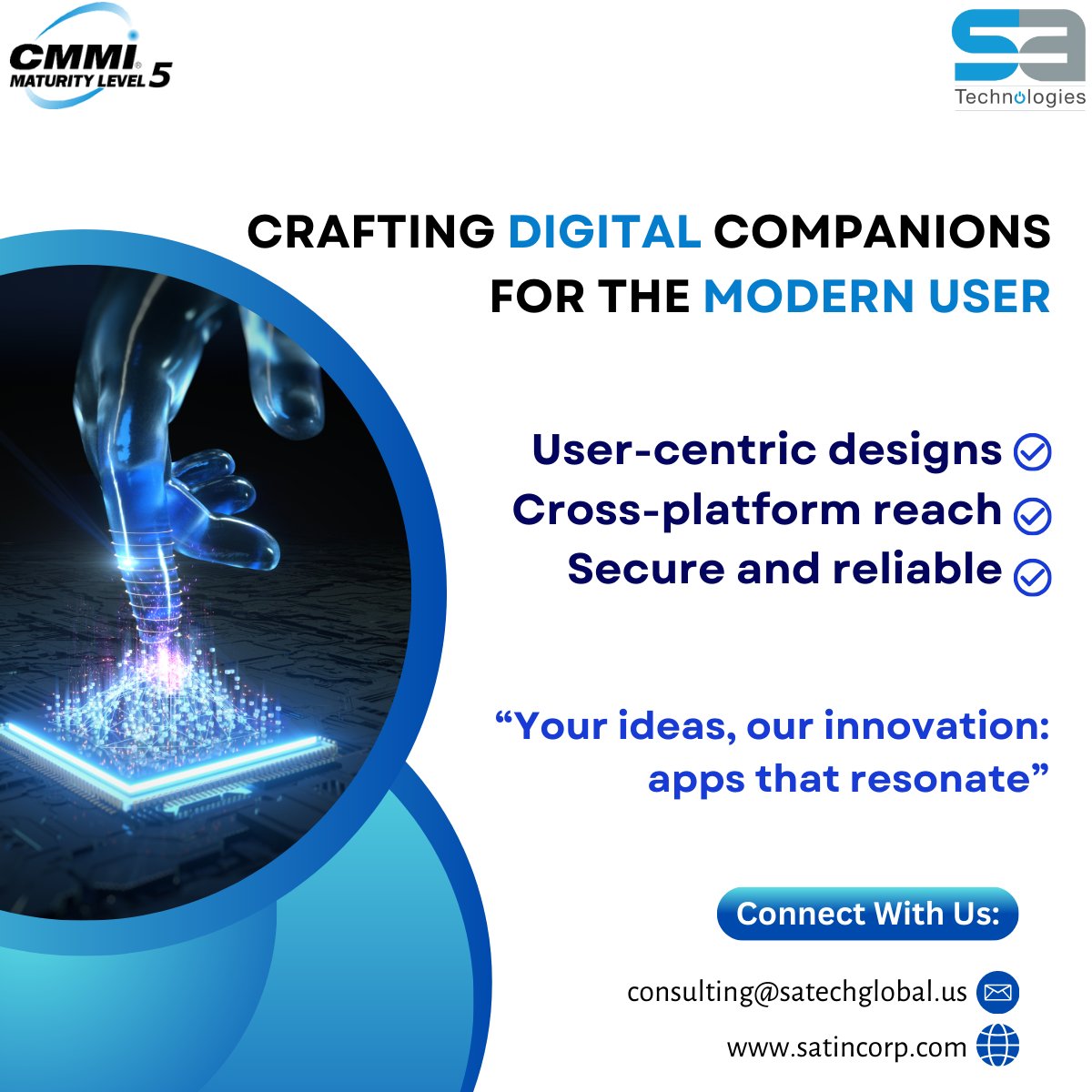SatechGlobal's tweet image. Bridging dreams and devices with top-tier apps. 
Visit: satincorp.com 
#digital #SATechnologies #appmasters #modernmobility #usercentricapps  #appinnovation #techbridges #satincorp #satech
