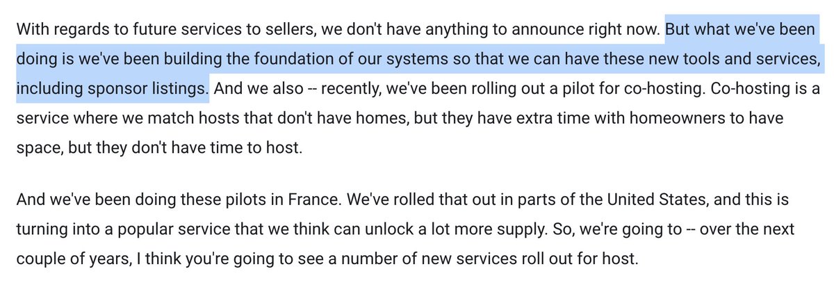 YieldOnCostSTR's tweet photo. 5) Bad news for hosts - promoted listings are coming. Not yet, but eventually.

Analysts are always asking Airbnb if they can increase their take-rate (% of booking that they keep) - this is what eventual take-rate increases will look like.

(co-host program is interesting too) https://t.co/sVMnR7zEha