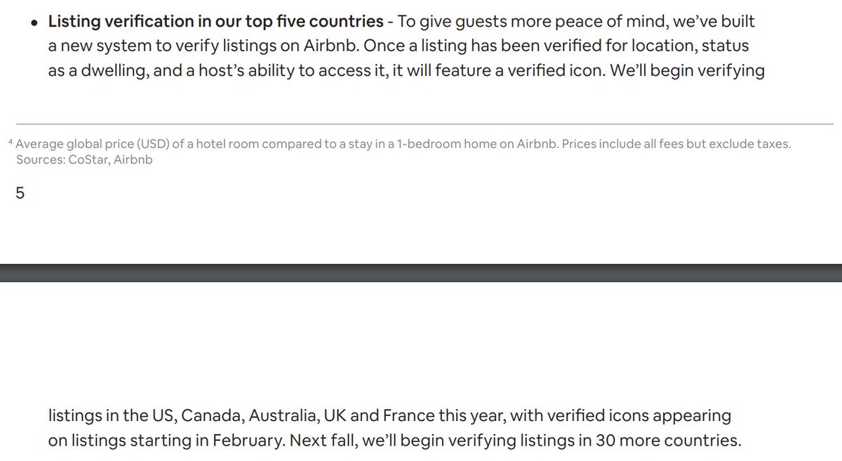 YieldOnCostSTR's tweet photo. 7) Listing verification coming in Q1 '24. Love this - anything to build more trust with guests is a good thing in my book. https://t.co/6MYE8S8biI