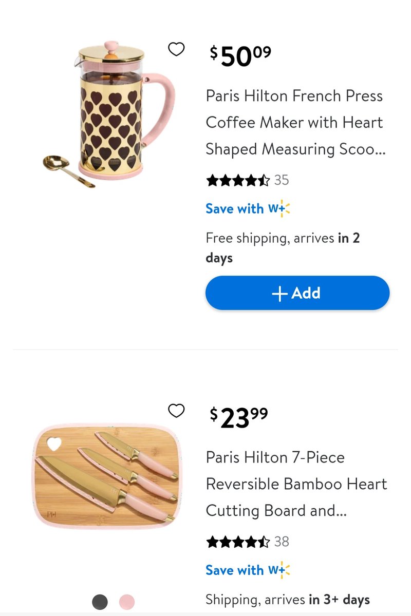 Paris Hilton 7-Piece Reversible Bamboo Heart Cutting Board and