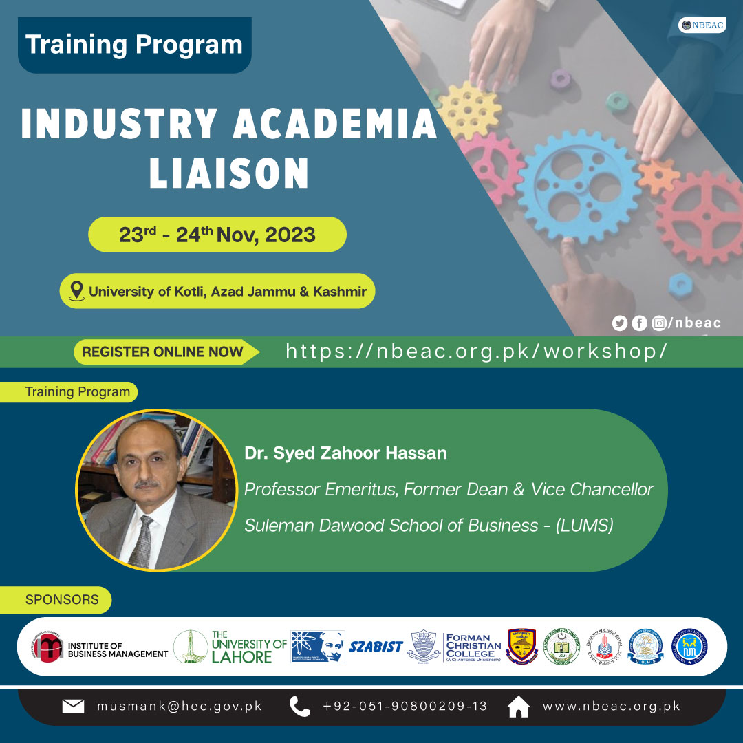NBEAC's tweet photo. Register now @  https://t.co/VRbZhKLvhL with the learning investment of PKR 30,000/- and the last date for registration is 10th Nov 2023.
#NBEAC #Training  #lumsuniversity #hecpakistan #business #education https://t.co/3exHdD8wgc
