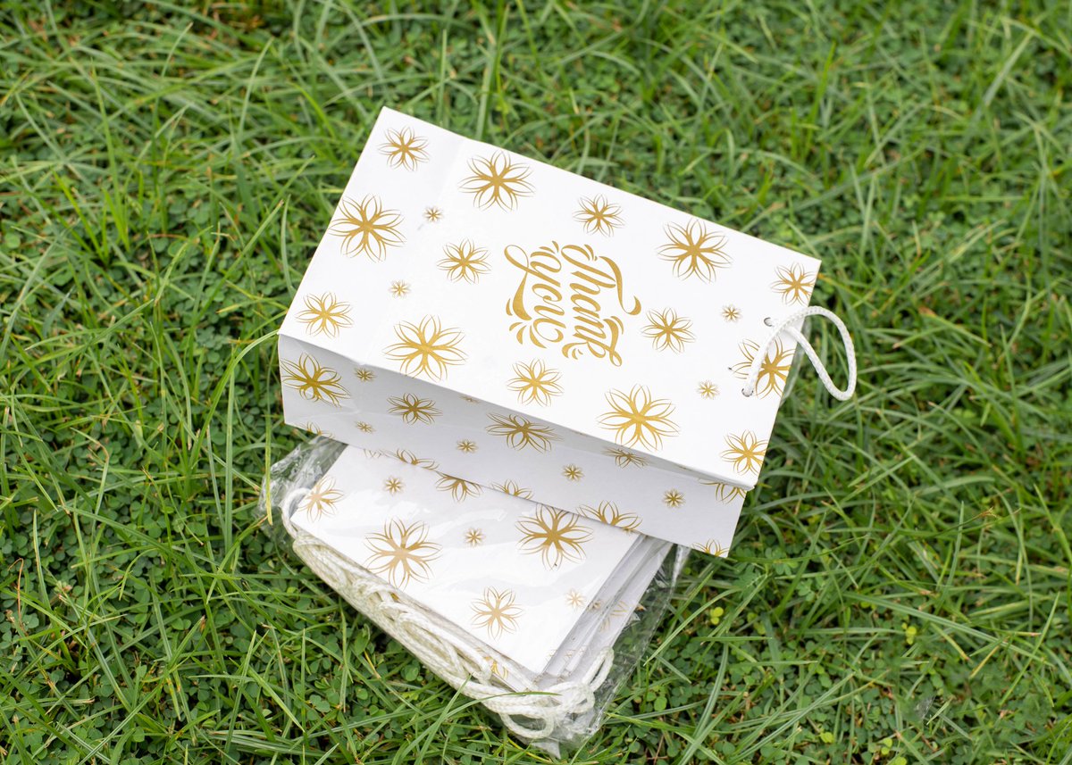 RealmaBagsgh's tweet photo. A5 size thank you paper bags it can take mug, face towel, keyring or any small gifts u will give to your guests
DM us 0500238438
#fyp
#Realma
#paperbags
#madeinghana https://t.co/nRWx6A4uir