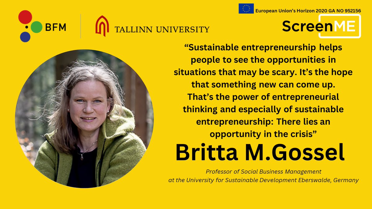 ScreenME (@screenme_net) on Twitter photo New episode of our ScreenME podcast episode! What is sustainable entrepreneurship? <a href="/ulrike_rohn/">Ulrike Rohn</a> (@TallinnUni <a href="/MEDIT_BFM/">MEDIT</a> ) had a chat with Britta Gossel (<a href="/hneeberswalde/">Hochschule für nachhaltige Entwicklung Eberswalde</a> ). Curious? Listen in: open.spotify.com/episode/7igspE… New episode of our ScreenME podcast episode! What is sustainable entrepreneurship? <a href="/ulrike_rohn/">Ulrike Rohn</a> (@TallinnUni <a href="/MEDIT_BFM/">MEDIT</a> ) had a chat with Britta Gossel (<a href="/hneeberswalde/">Hochschule für nachhaltige Entwicklung Eberswalde</a> ). Curious? Listen in: open.spotify.com/episode/7igspE…