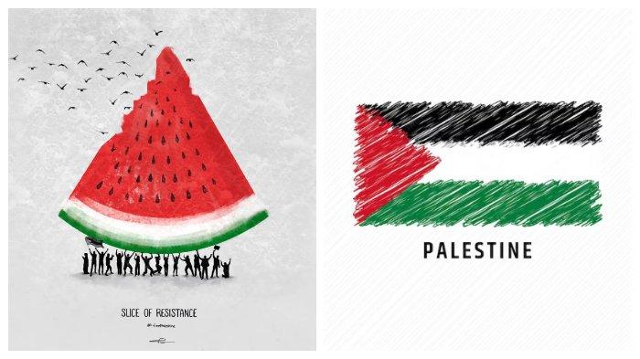 FYI : Potongan semangka ini menjadi simbol perlawanan dari masyarakat Palestina karena Israel melarang keras mengibarkan bendera Palestina di teritori Palestina sendiri.

Maka muncul semangka yang juga digadang-gadang dengan simbol “A Slice of Resistance!” karena warna dari