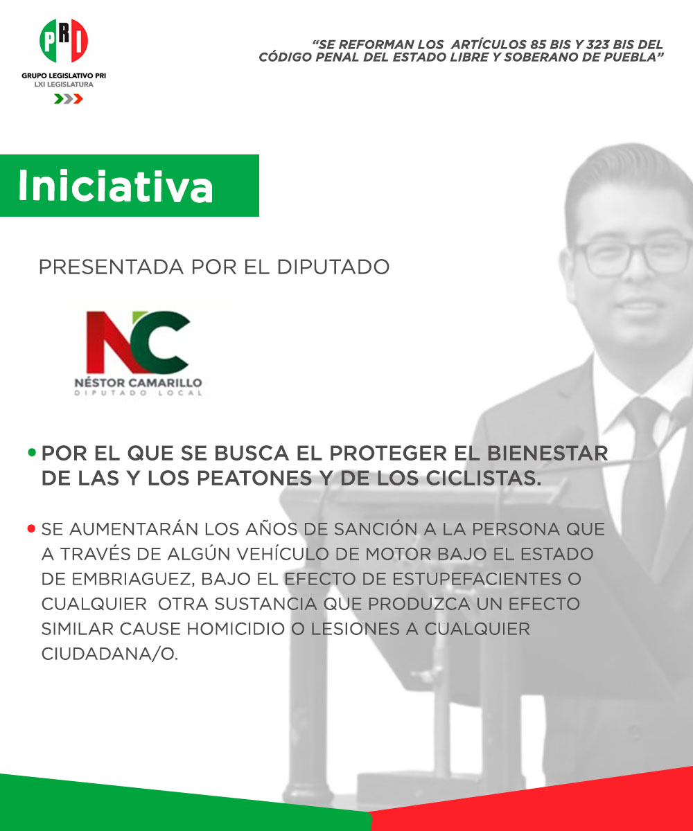 Asimismo, el Diputado <a href="/NestorCamarillo/">Néstor Camarillo</a> presentó una Iniciativa de Decreto en favor del bienestar de las y los peatones así como de los ciclistas, a través de la sanción correspondiente a todo acto que atente contra la integridad de cualquier ciudadana y/o ciudadano.