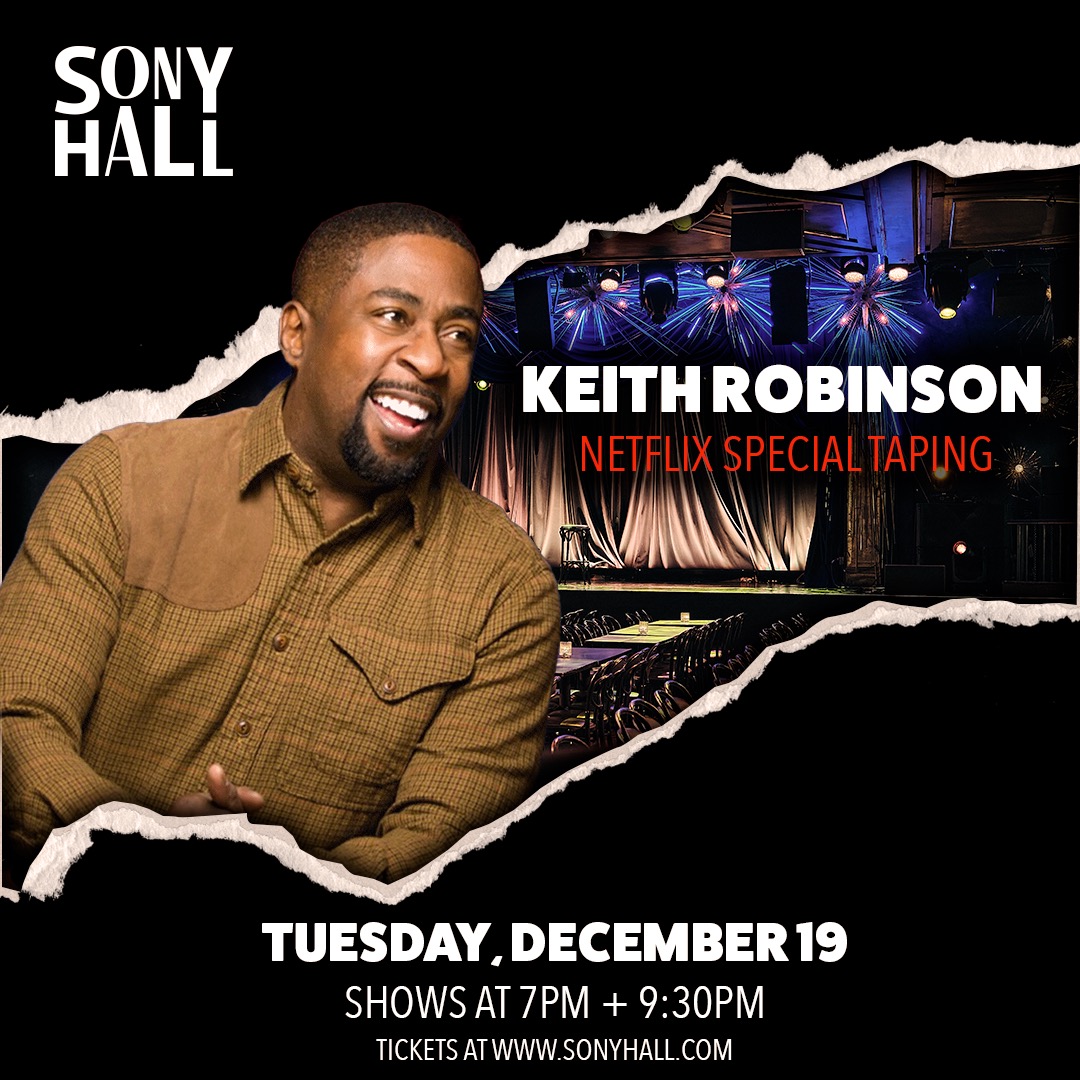 Hey! I'm finally taping my hour special with @NetflixIsAJoke. Special taping December 19th - two shows 7pm & 9:30pm #differentstrokes sonyhall.com/events/keith-r…