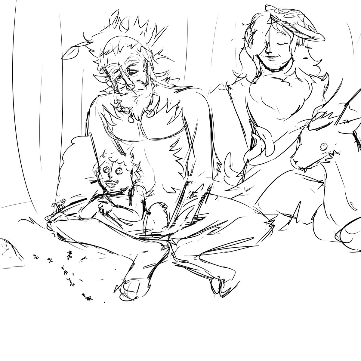 Katkalis's tweet photo. Wanted to make Leshy a family! Loving the concept of his daughter and her friends! #inscryption #inscryptionoc https://t.co/MsAfFZPkfL
