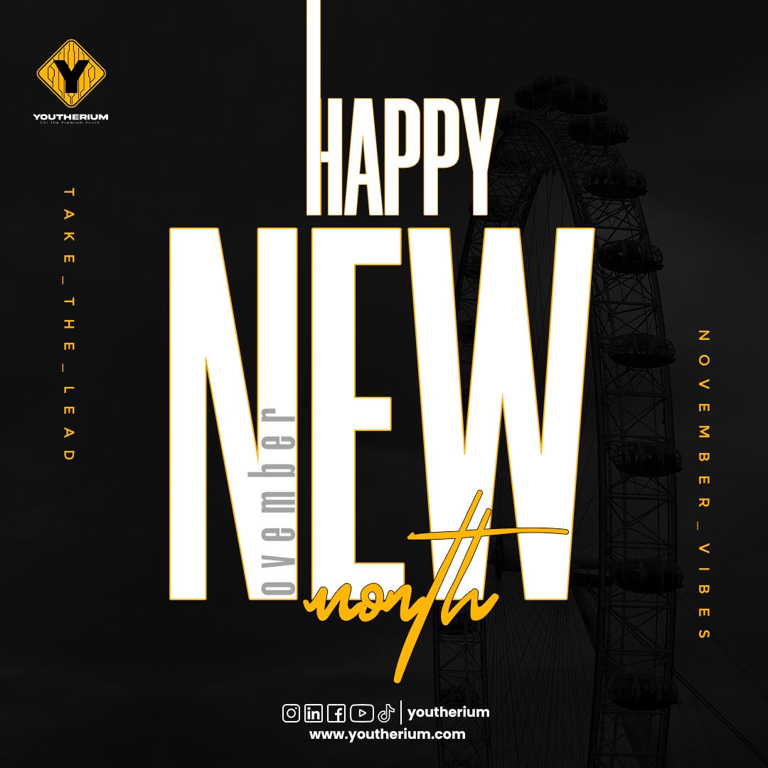 youtherium's tweet photo. November is here! Let's #takethelead and ride the #novemberwave together. We've got some more excitement coming your way  this month.
Keep it premium, folks! 
#PremiumisaMindset #Novembervibes #HappyNewMonth https://t.co/MQIejkhc6H