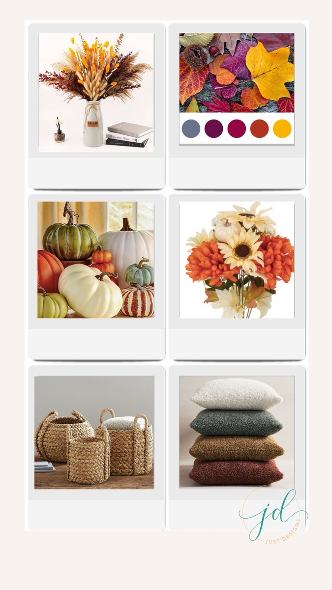 justdesigns_llc's tweet photo. Welcoming November with open arms and cozy autumn feels! 🍂✨
Check out this mood board to help with your decorating for the month!
💛🧡♥️💜🤎
Switching out small decor pieces can be inexpensive all while refreshing your space! 🤩 https://t.co/zkBn0tH3p9