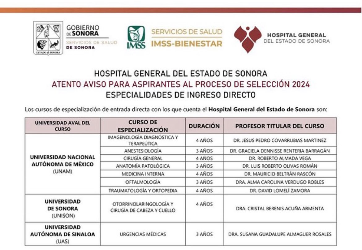 ReyesUrgencias's tweet photo. A toda la raza que quiere hacer Medicina de urgencias de verdad. Los invito a que la hagan en el Hospital General del estado de Sonora. 
Además que la que está actualmente de profesora titular es una maestra de primera y los va a catapultar al éxito. https://t.co/yPnx1YLrs6