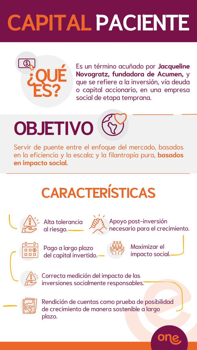One Inversión Social (@oneinversocial) on Twitter photo Aquí te explicamos lo que hemos aprendido sobre capital paciente y por qué lo consideramos la revolución en el sector social para lograr más y mejores impactos ⬇️👀 Un modelo creado por <a href="/jnovogratz/">Jacqueline Novogratz</a> que es inspiración alrededor del mundo 🧡💜
#Todossomosuno #Capitalpaciente Aquí te explicamos lo que hemos aprendido sobre capital paciente y por qué lo consideramos la revolución en el sector social para lograr más y mejores impactos ⬇️👀 Un modelo creado por <a href="/jnovogratz/">Jacqueline Novogratz</a> que es inspiración alrededor del mundo 🧡💜
#Todossomosuno #Capitalpaciente