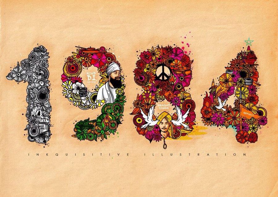 with innocents still being killed, today i reflect on 1984. this piece was in memory of all lives lost and for those still enduring the pain within my community. it’s important to know why this month is significant and fragile to sikh history… and the horror that followed. 🤎