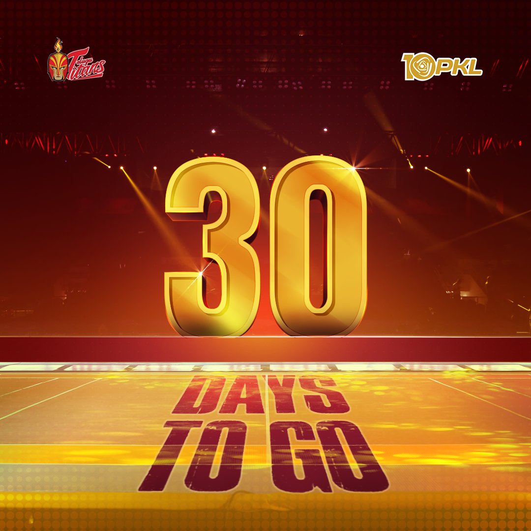 Countdown begins! 3️⃣0️⃣ days to go for #PKLSeason10! 🔥 

#30daystogo #Countdown #KabaddiTime #Kabaddi #TeluguTitans #Prokabaddi #PKLSeason10 #TitansArmy