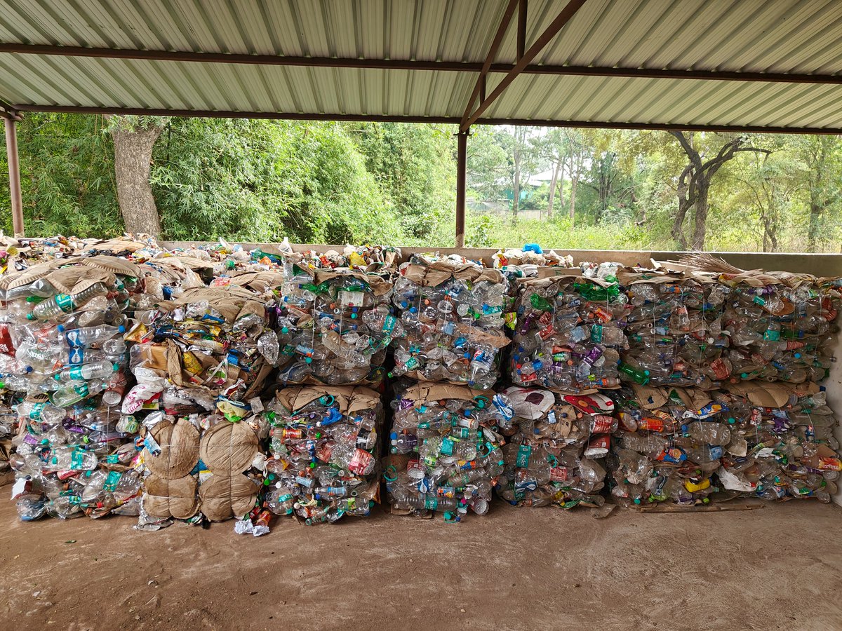 Plastic and bottles being collected from main road passing through Amarabad Tiger Reserve...Lets promote responsible ecotourism...don't litter the park...an appeal to all.. @te