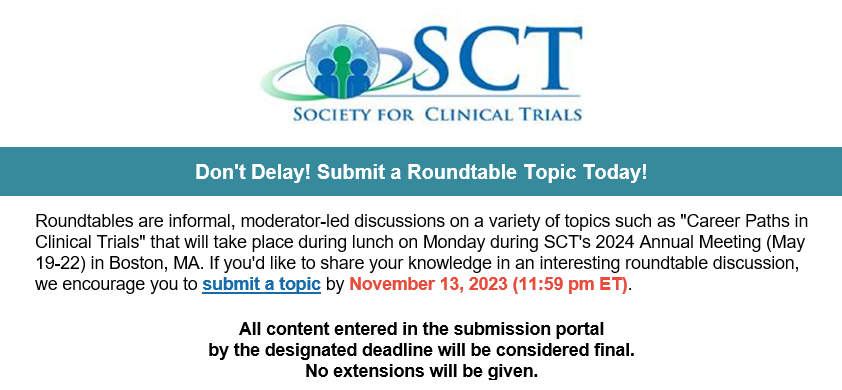 Want to lead a roundtable discussion at @SCTorg 2024? Submit one in the next two weeks!