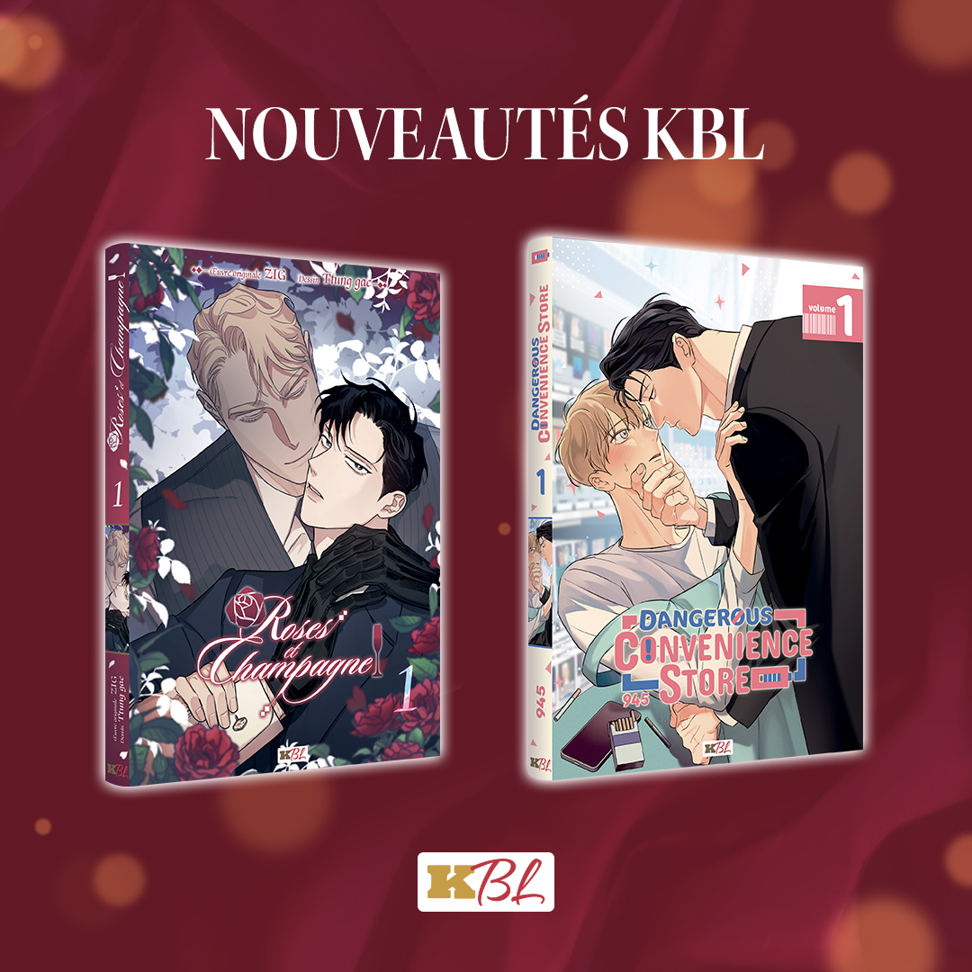 kbl_fr's tweet photo. [NOUVEAUTÉS KBL] C'est le grand jour ! Nos premières séries BL sortent officiellement aujourd'hui ❤️

À retrouver en librairie : 
・"Dangerous Convenience Store" tome 1
・"Roses &amp; Champagne" tome 1

Votre lecture du jour ? 🥰 https://t.co/3QTJc7aQLo