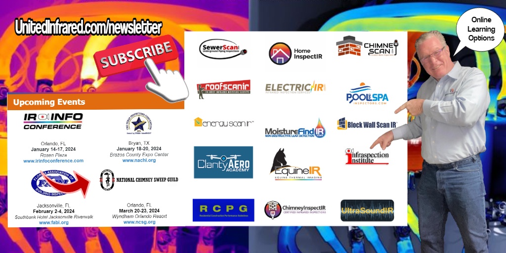 Online educational options from <a href="/unitedinfrared/">United Infrared</a> include Sewer, Chimney and Home Inspection, as well as roofs to hoofs. Call 888.722.6447 for more information.