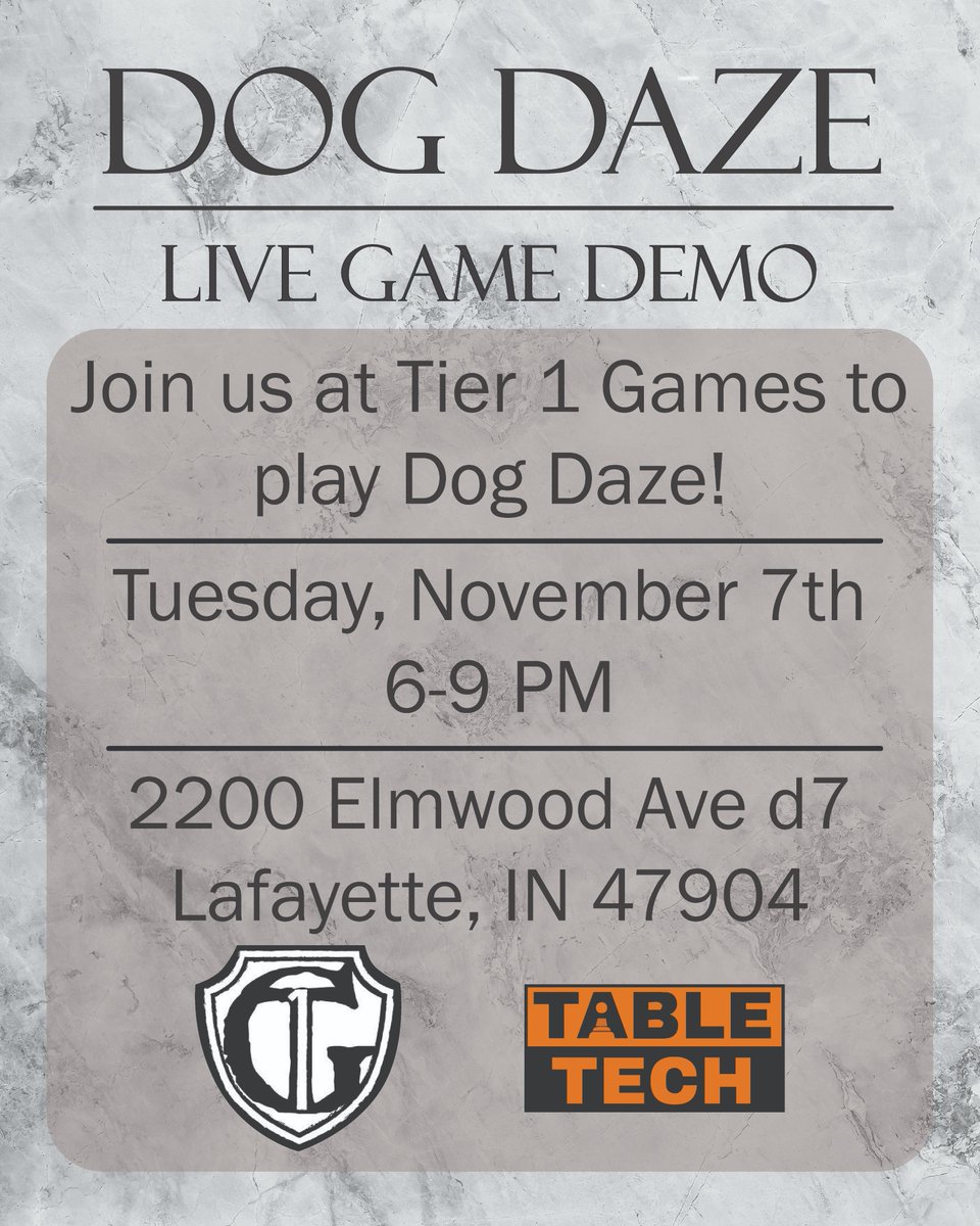TableTechGames's tweet image. Live game demo next week! #dogdaze #Tier1games #boardgames