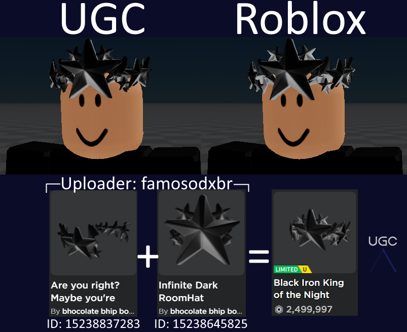 Peak” UGC on X: UGC creator Indy1131 uploaded a knockoff of the limited  Emo King. #Roblox #RobloxUGC  / X