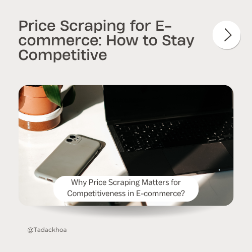 🛍️Why Price Scraping Matters for Competitiveness in E-commerce? It's a question that holds great significance in today's market, and it's the very question that has led me to explore numerous milestones in my career.
#PriceScraping #Ecommerce #Competitiveness #PriceMonitoring